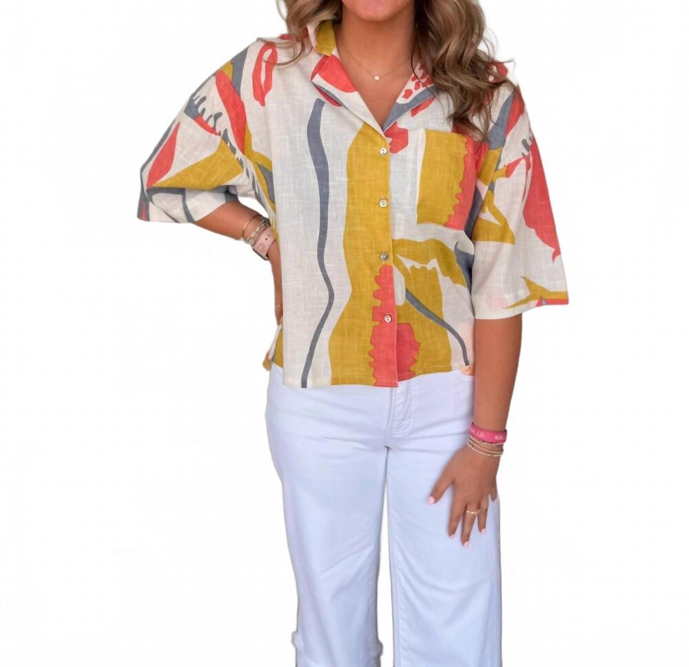 NEW DOLMA erin button down shirt in multi